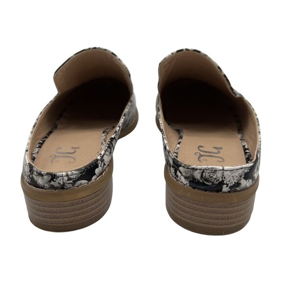Journee Collection JC Womens 7 Black White Floral Slip On Mules Casual Office - Picture 6 of 9